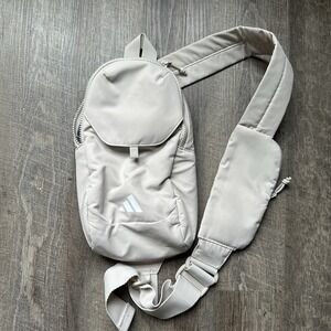 NEW Adidas Essentials 3 Sling Crossbody Bag Unisex Beige Small Bag